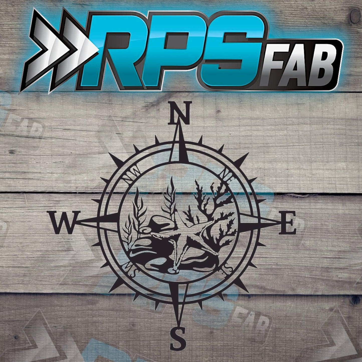 Sea-Inspired Compass Metal Art Sign - RPS Fab