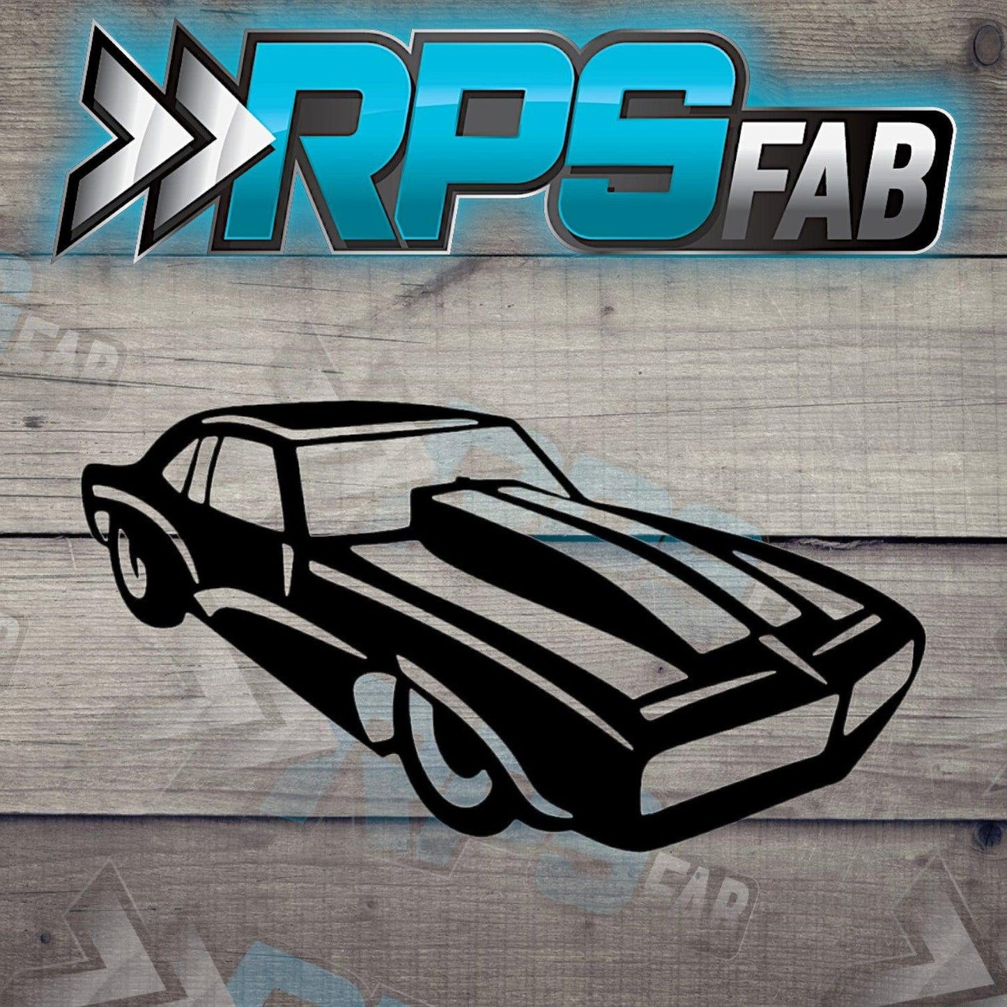 Car 1 Silhouette: Laser-Cut Metal Art Sign - RPS Fab