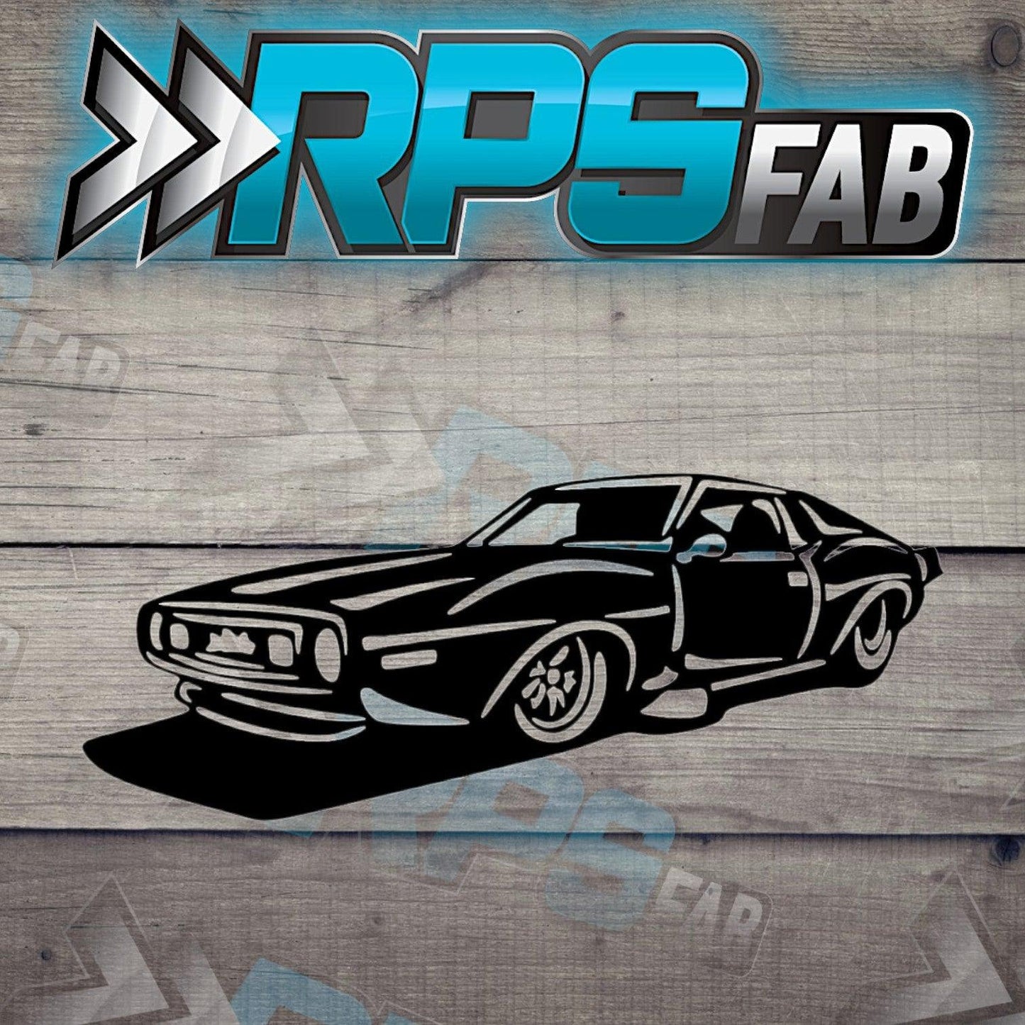 Car 4 Silhouette: Laser-Cut Metal Art Sign - RPS Fab
