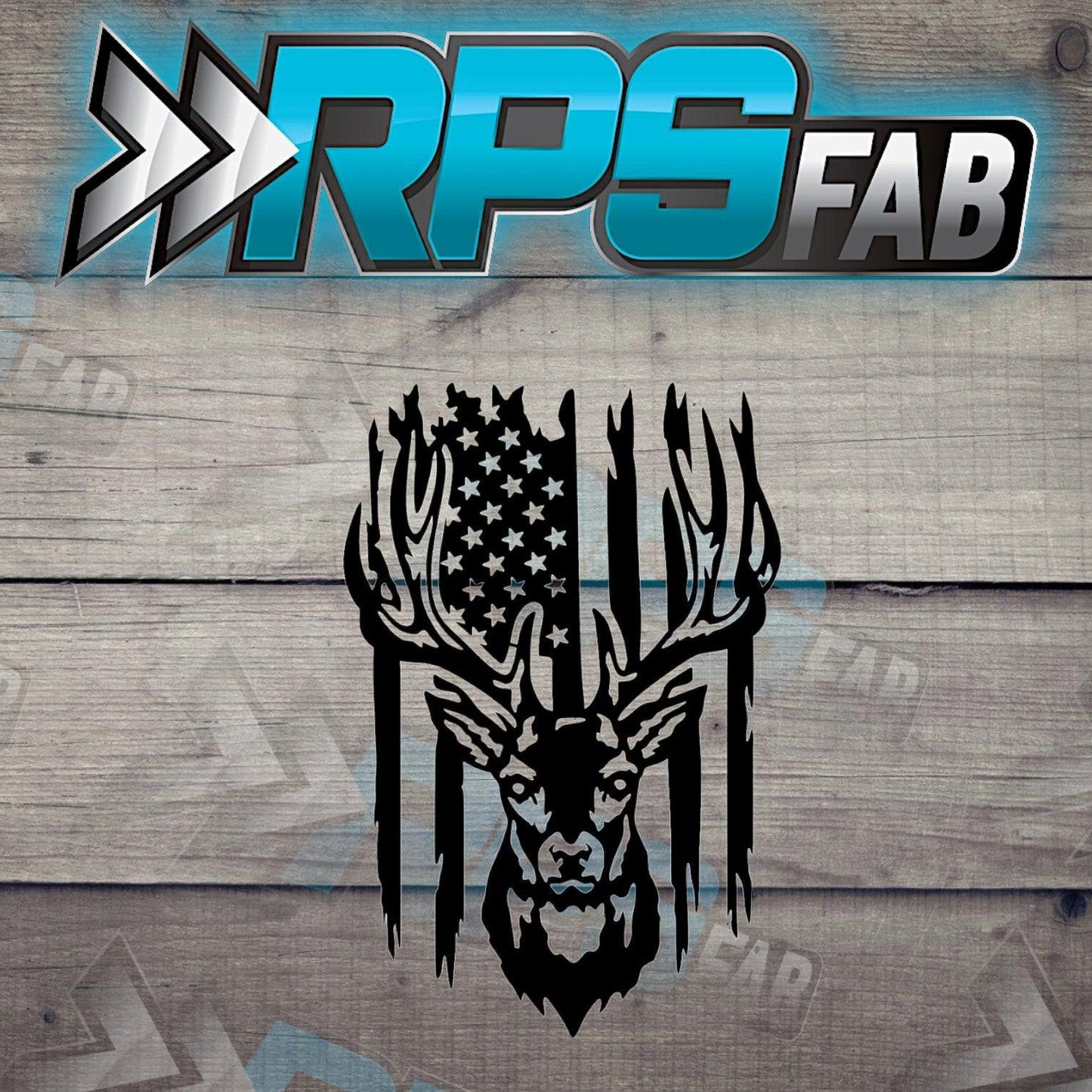 Deer Distressed US Flag Sign - RPS Fab