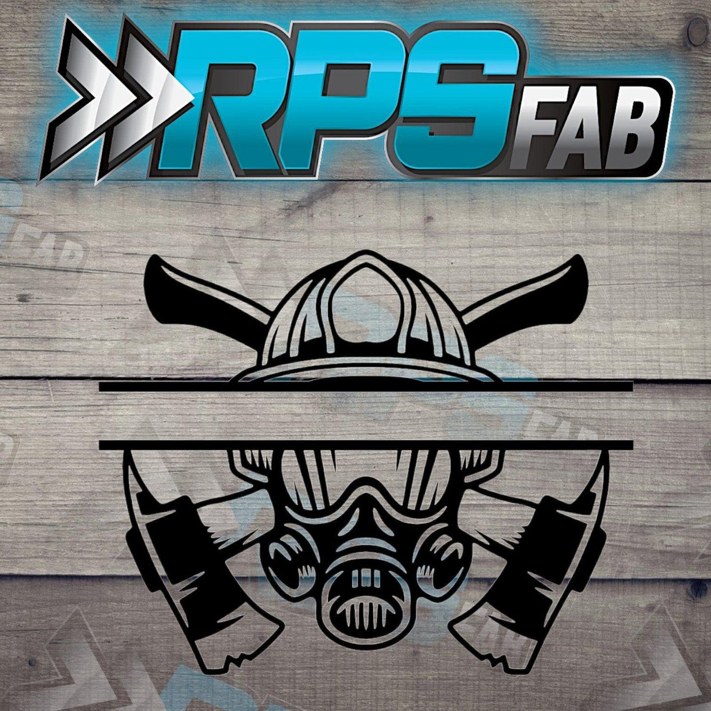 Firefighter Helmet Split Monogram Metal Sign - RPS Fab