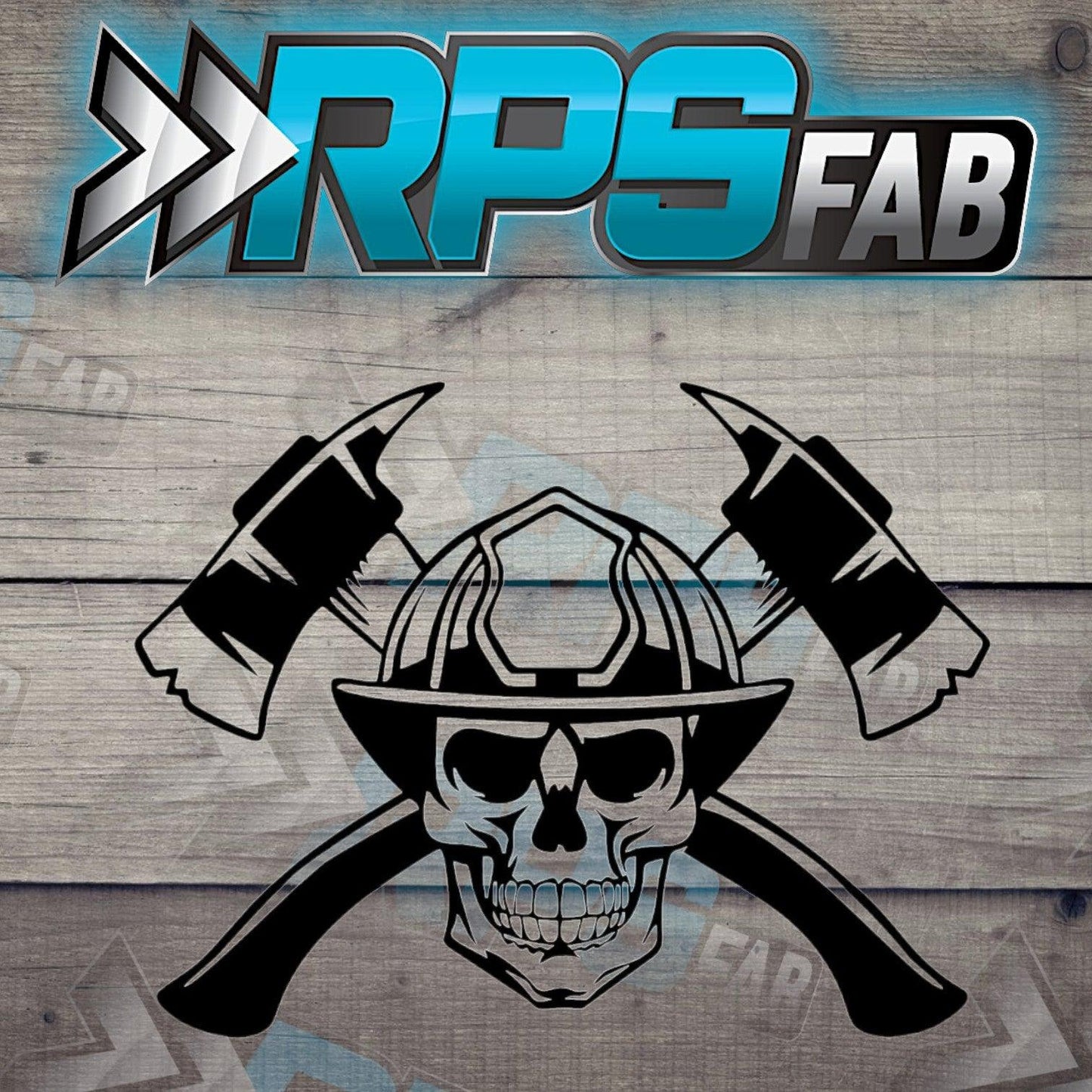 Firefighter Skull Helmet with Axes Sign - Version 2 - RPS Fab