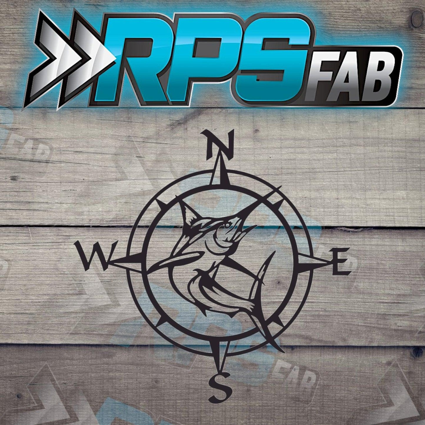 Marlin-Inspired Compass Metal Art Sign - RPS Fab