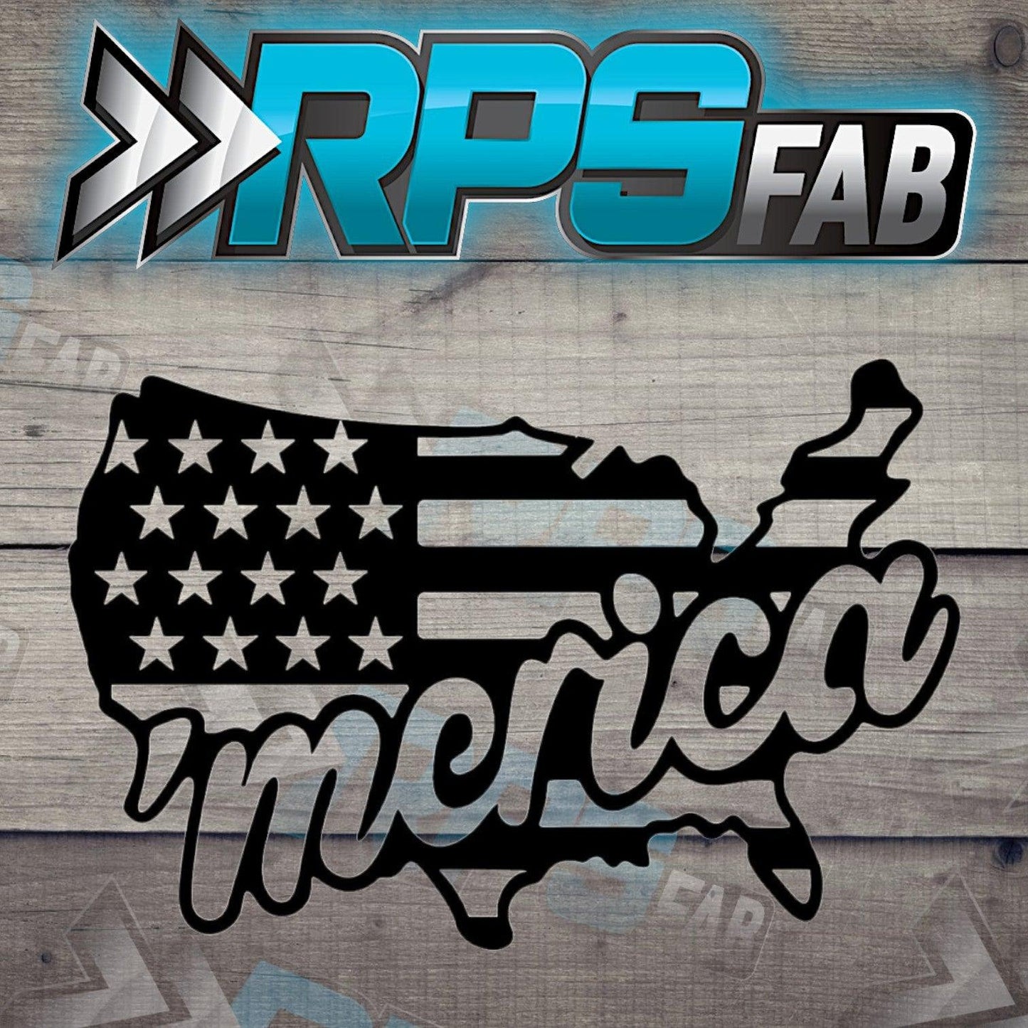 Merica American Flag Map Metal Art Sign - RPS Fab