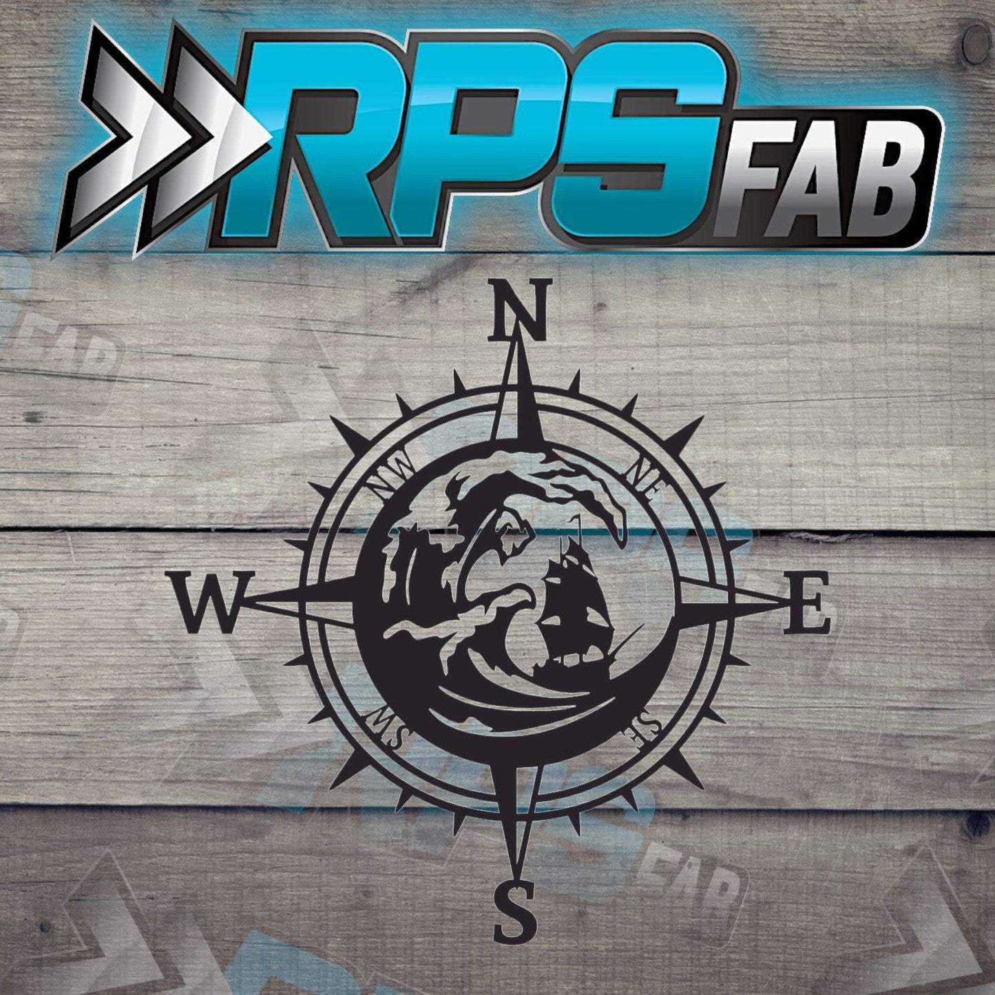 Sea-Inspired Compass Metal Art Sign - RPS Fab