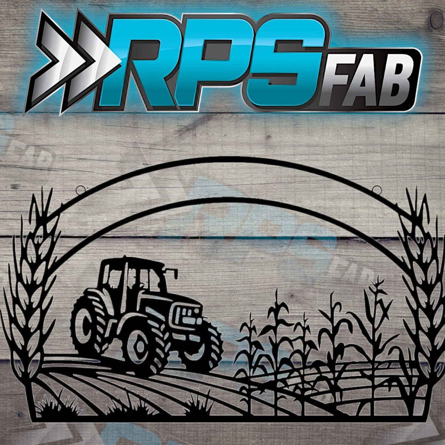 Tractor and Field Metal Sign - RPS Fab