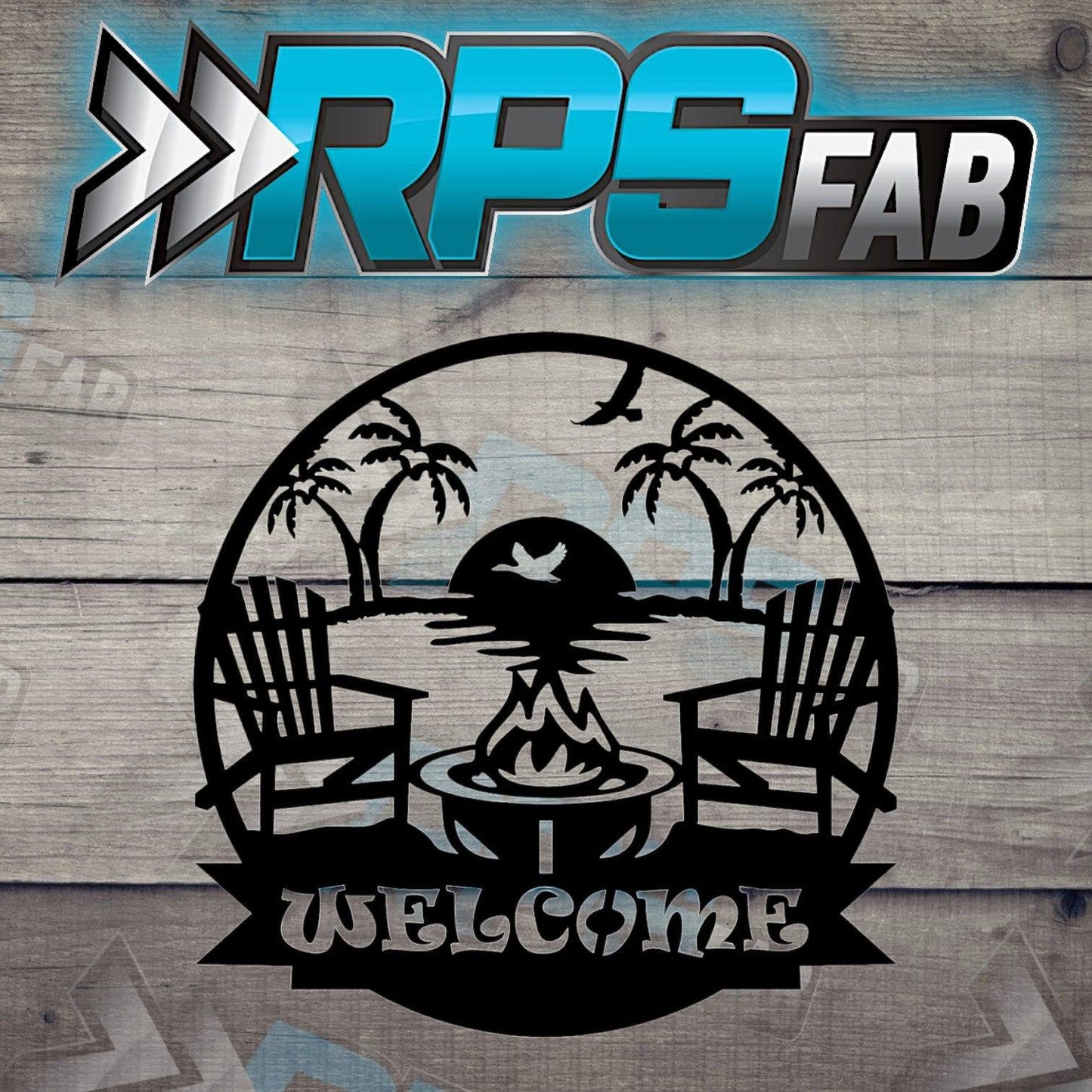 Tropical Welcome Metal Art Sign - RPS Fab