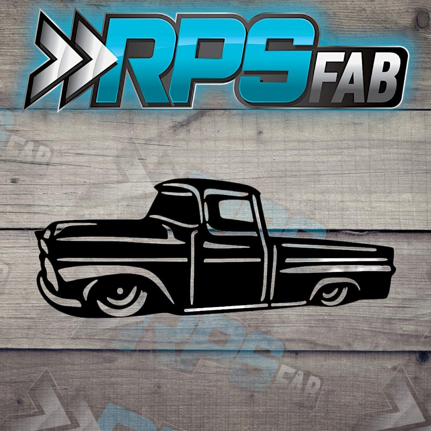 Truck 2 Silhouette: Laser-Cut Metal Art Sign - RPS Fab