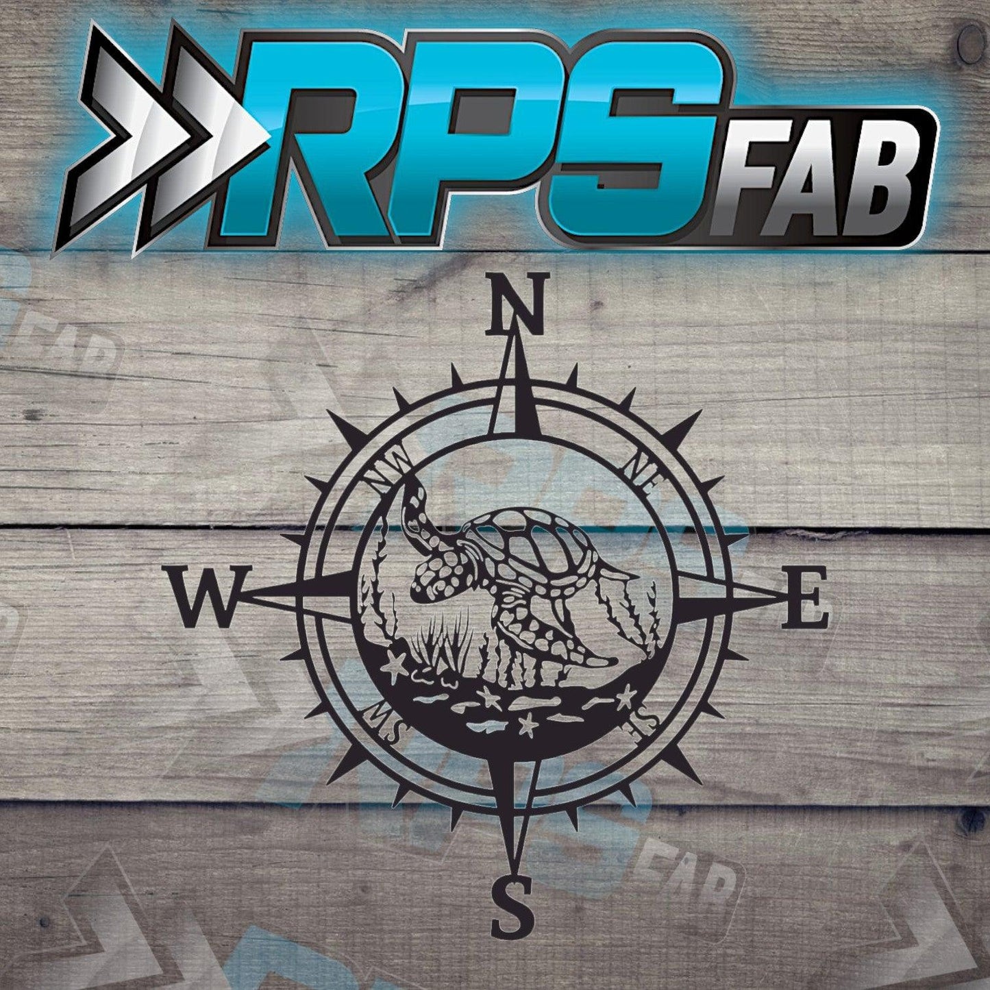 Turtle-Inspired Compass Metal Art Sign - RPS Fab