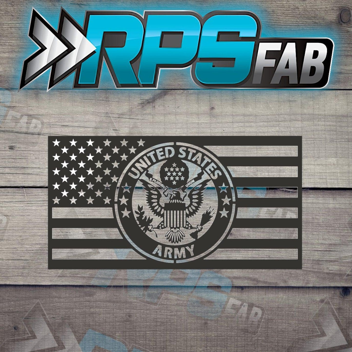 United States Army Emblem and Flag Metal Art Sign - RPS Fab