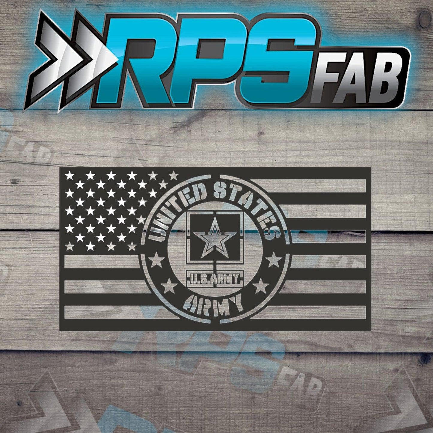 United States Army Emblem and Flag Metal Art Sign V2 - RPS Fab