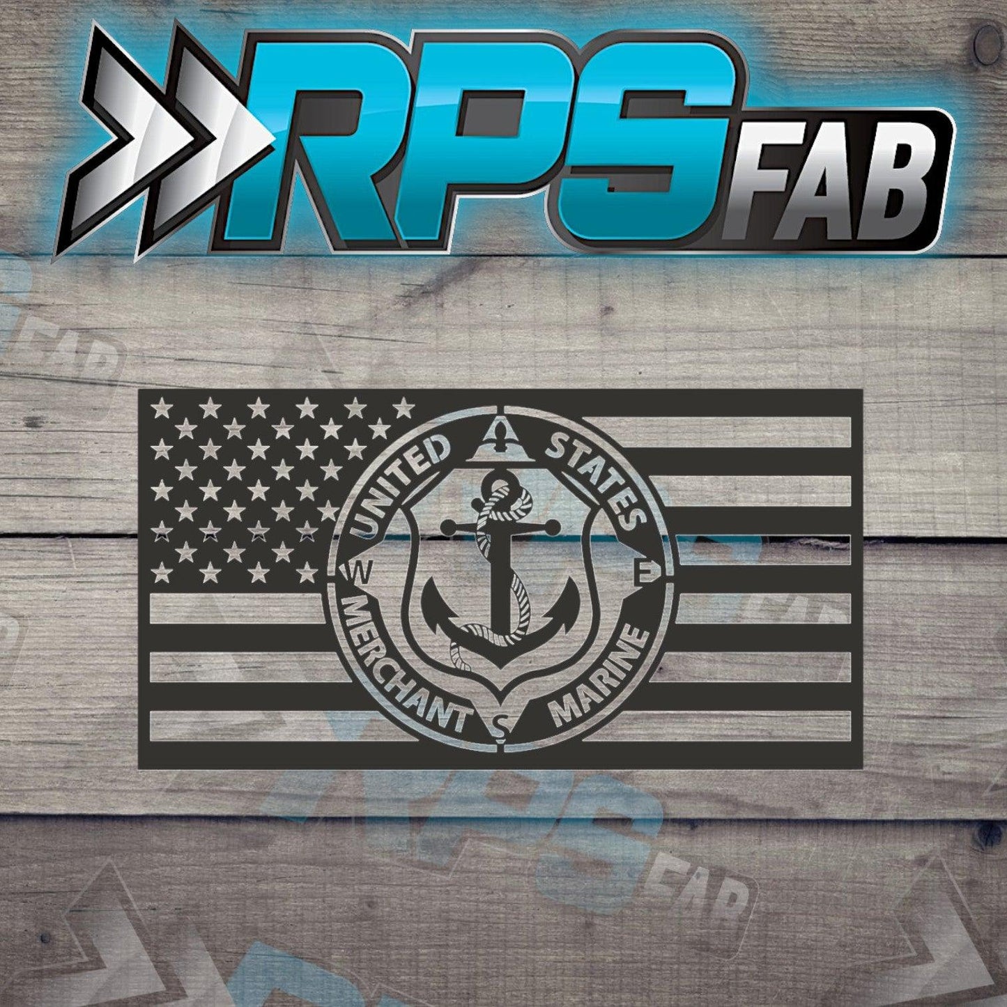 United States Marine Emblem and Flag Metal Art Sign V3 - RPS Fab