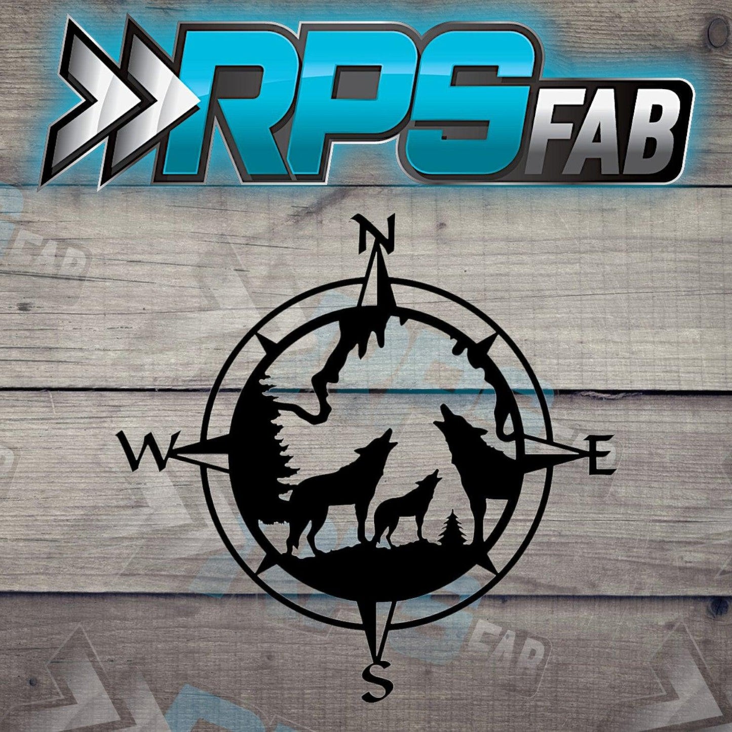Wolves V2-Inspired Compass Metal Art Sign - RPS Fab