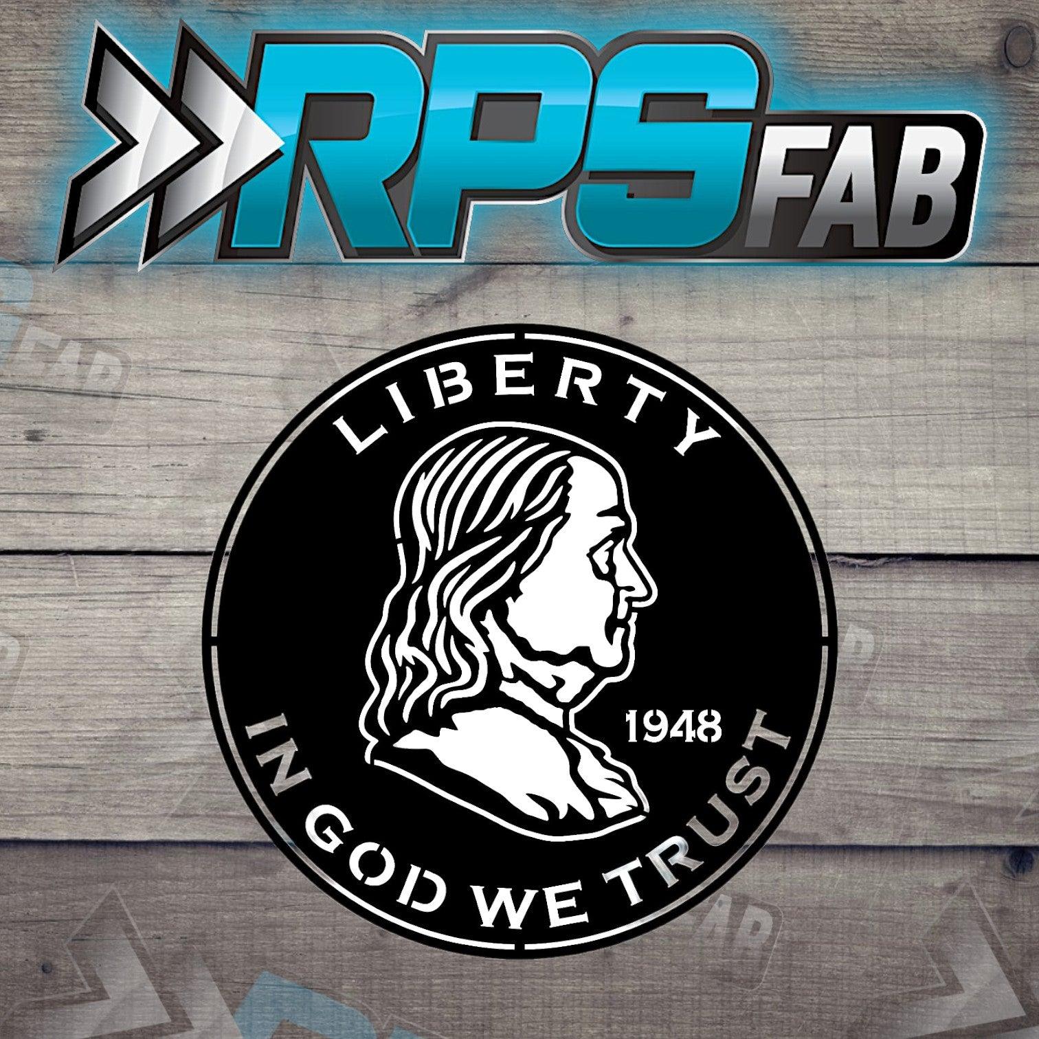 1948 Benjamin Franklin Metal Art Sign - RPS Fab