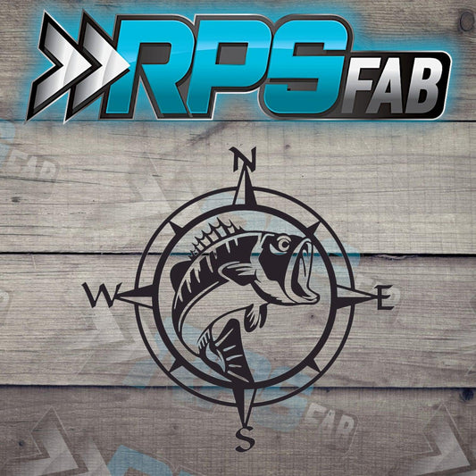 Fish-Inspired Compass Metal Art Sign - RPS Fab