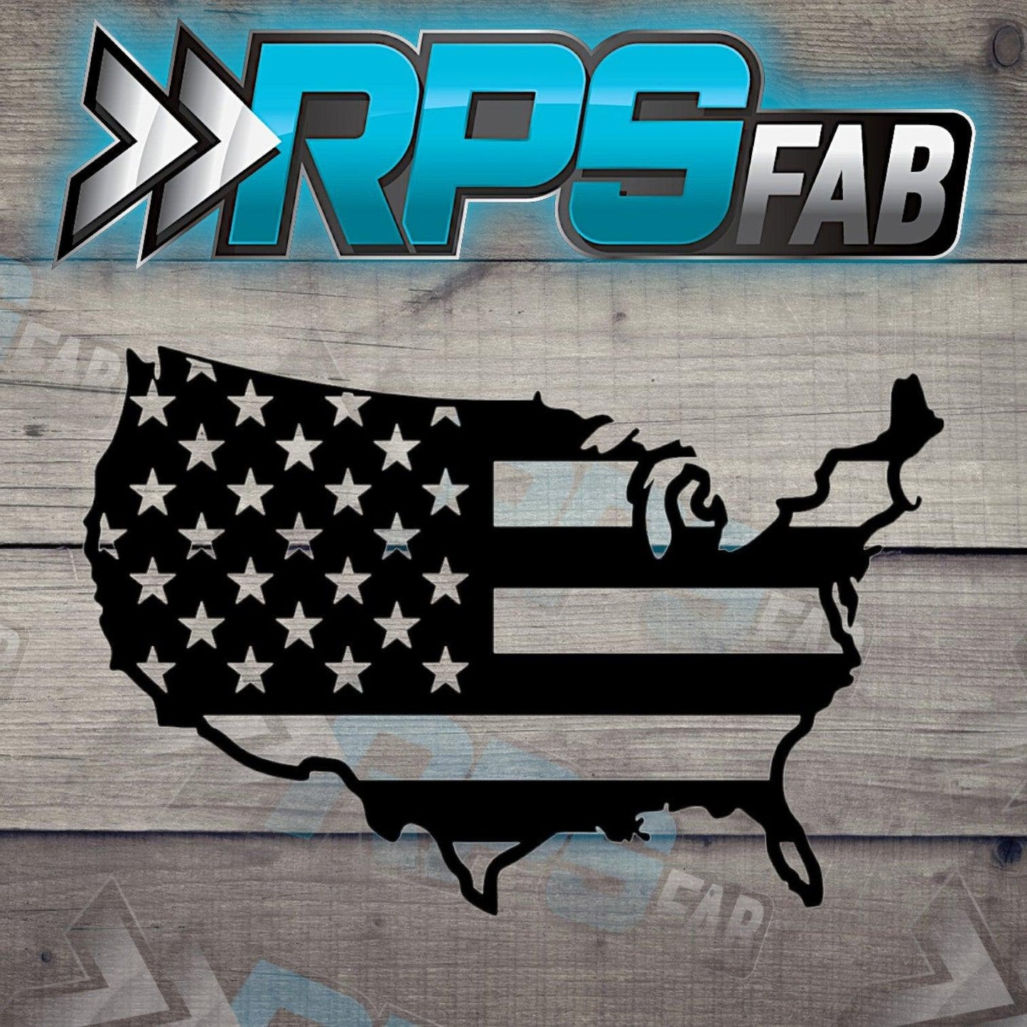 American Flag Map Metal Art Sign - RPS Fab