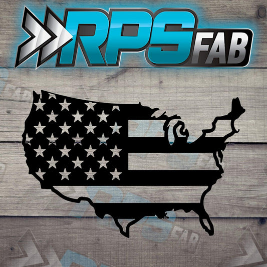 American Flag Map Metal Art Sign - RPS Fab