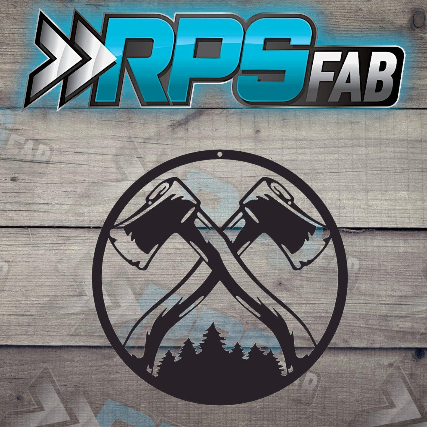 Axe Theme Monogram Metal Sign V4 - RPS Fab