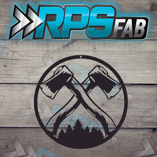 Axe Theme Monogram Metal Sign V4 - RPS Fab
