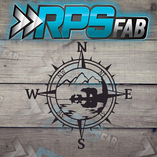 Bear-Inspired Compass Metal Art Sign - RPS Fab