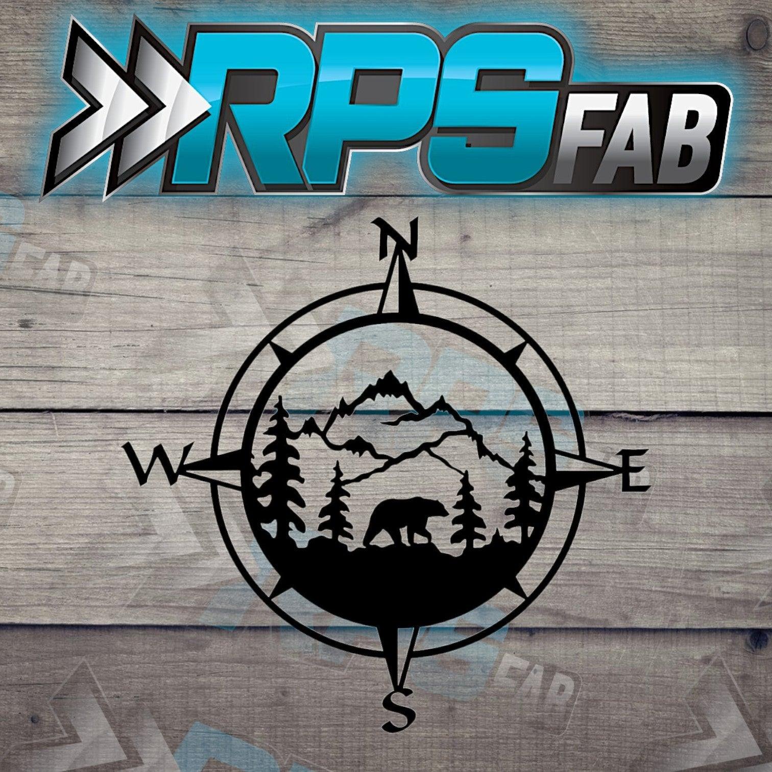 Bear V2-Inspired Compass Metal Art Sign - RPS Fab