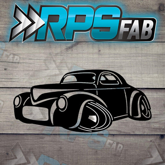 Car 6 Silhouette: Laser-Cut Metal Art Sign - RPS Fab