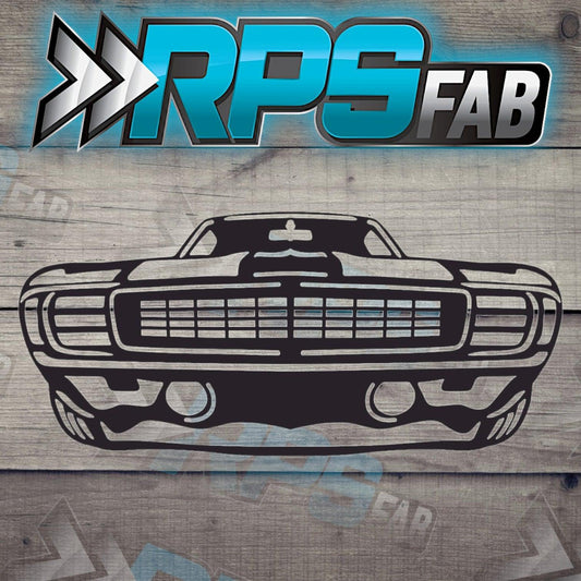 Car 8 Silhouette: Laser-Cut Metal Art Sign - RPS Fab