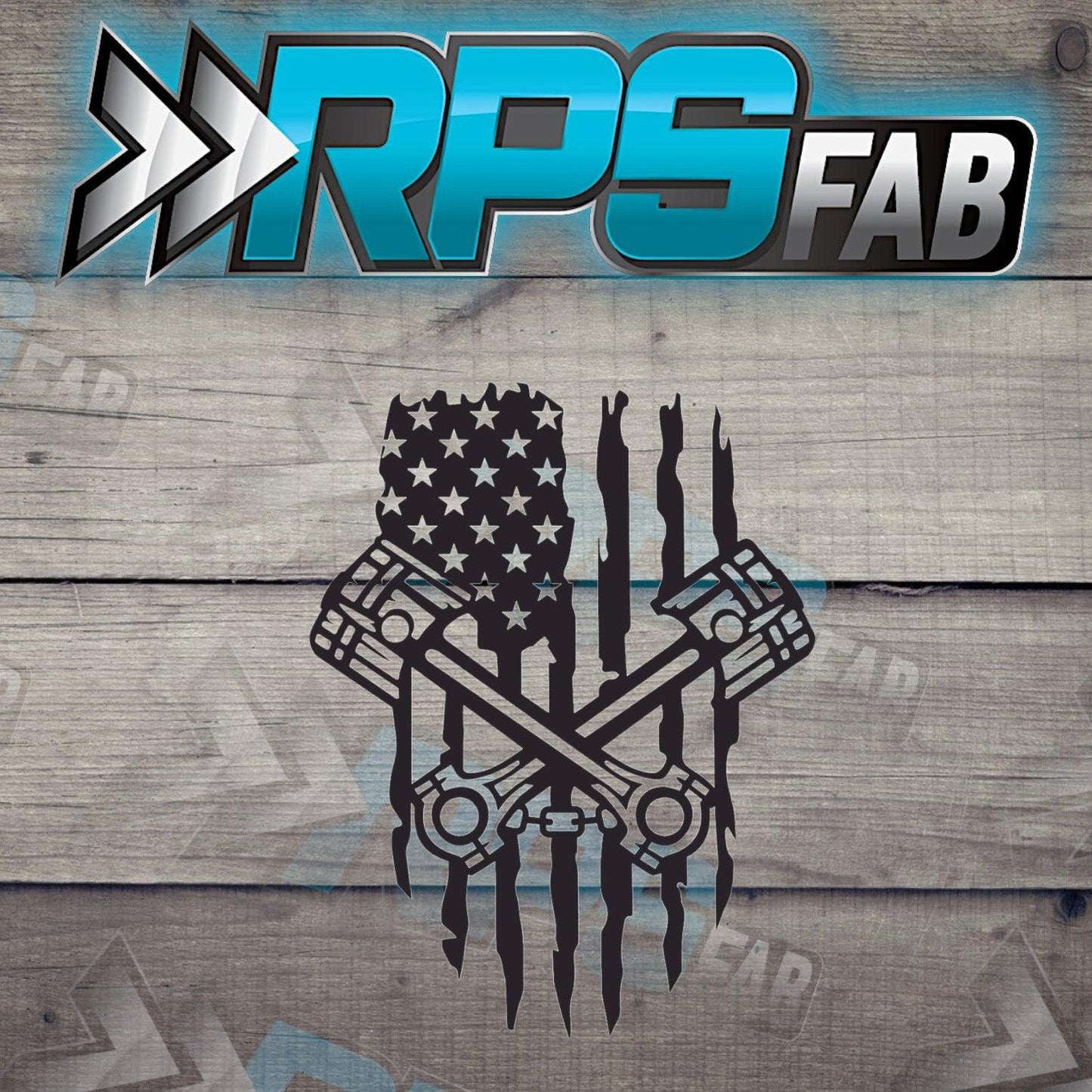 Crossed Pistons Flag Sign - RPS Fab