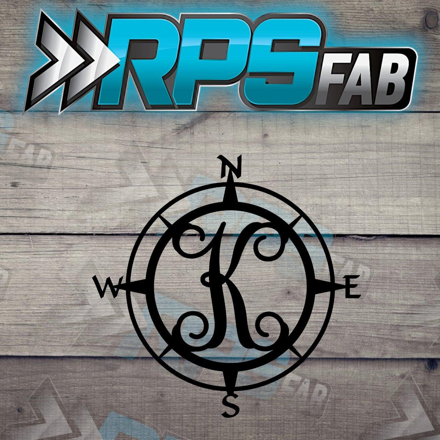 Custom Compass Monogram Metal Sign - Durable 14 Gauge Steel - Letters A-Z - RPS Fab