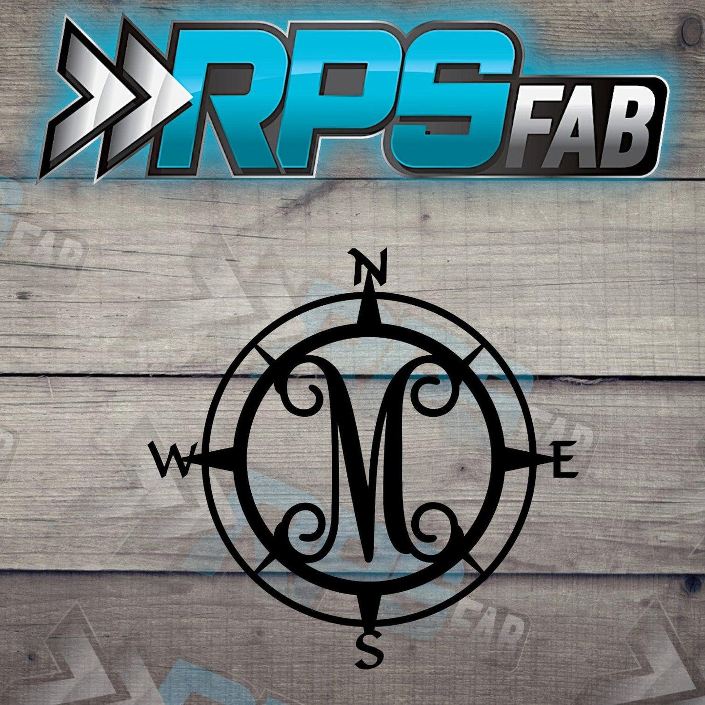 Custom Compass Monogram Metal Sign - Durable 14 Gauge Steel - Letters A-Z - RPS Fab