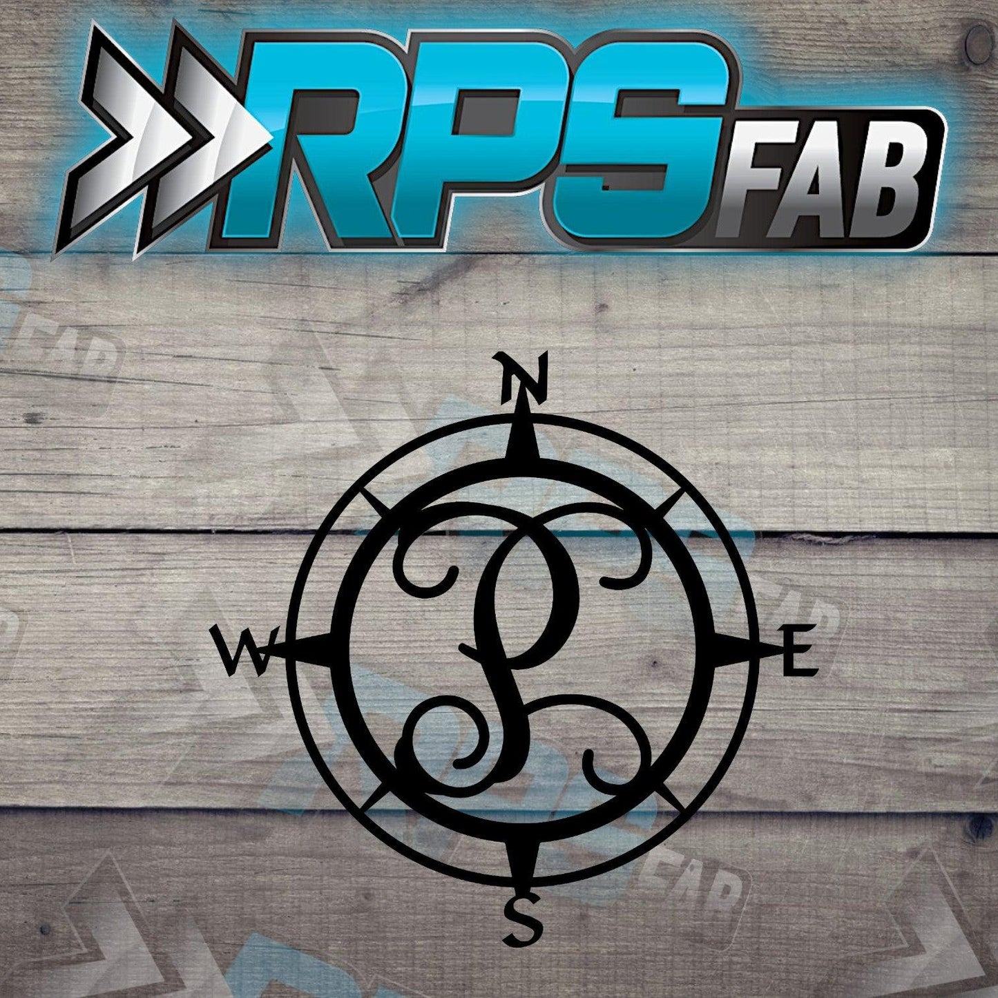 Custom Compass Monogram Metal Sign - Durable 14 Gauge Steel - Letters A-Z - RPS Fab