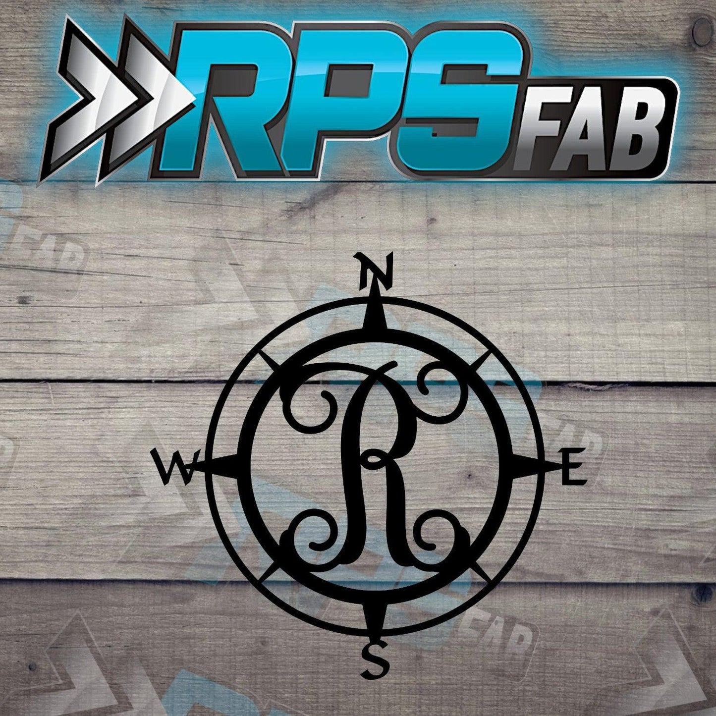 Custom Compass Monogram Metal Sign - Durable 14 Gauge Steel - Letters A-Z - RPS Fab