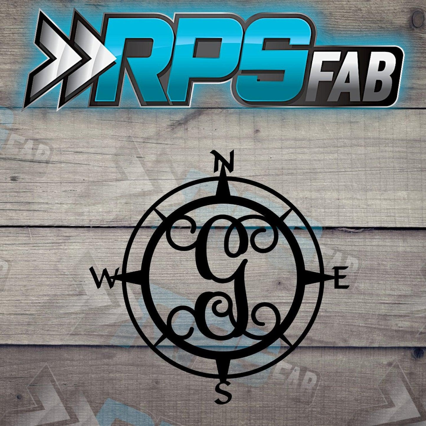 Custom Compass Monogram Metal Sign - Durable 14 Gauge Steel - Letters A-Z - RPS Fab