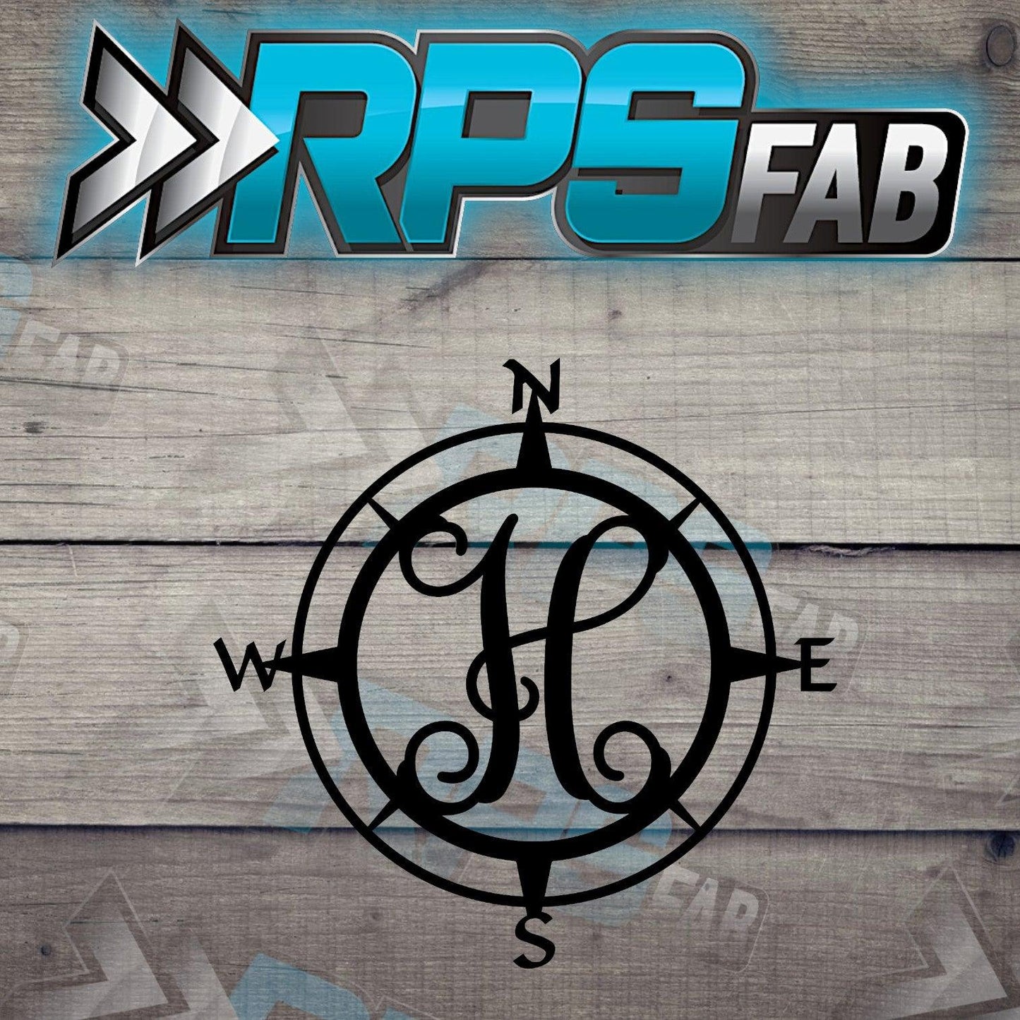 Custom Compass Monogram Metal Sign - Durable 14 Gauge Steel - Letters A-Z - RPS Fab