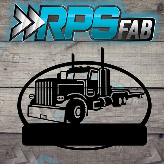 Customizable Classic Tractor Trailer: Laser-Cut Metal Art Sign - RPS Fab