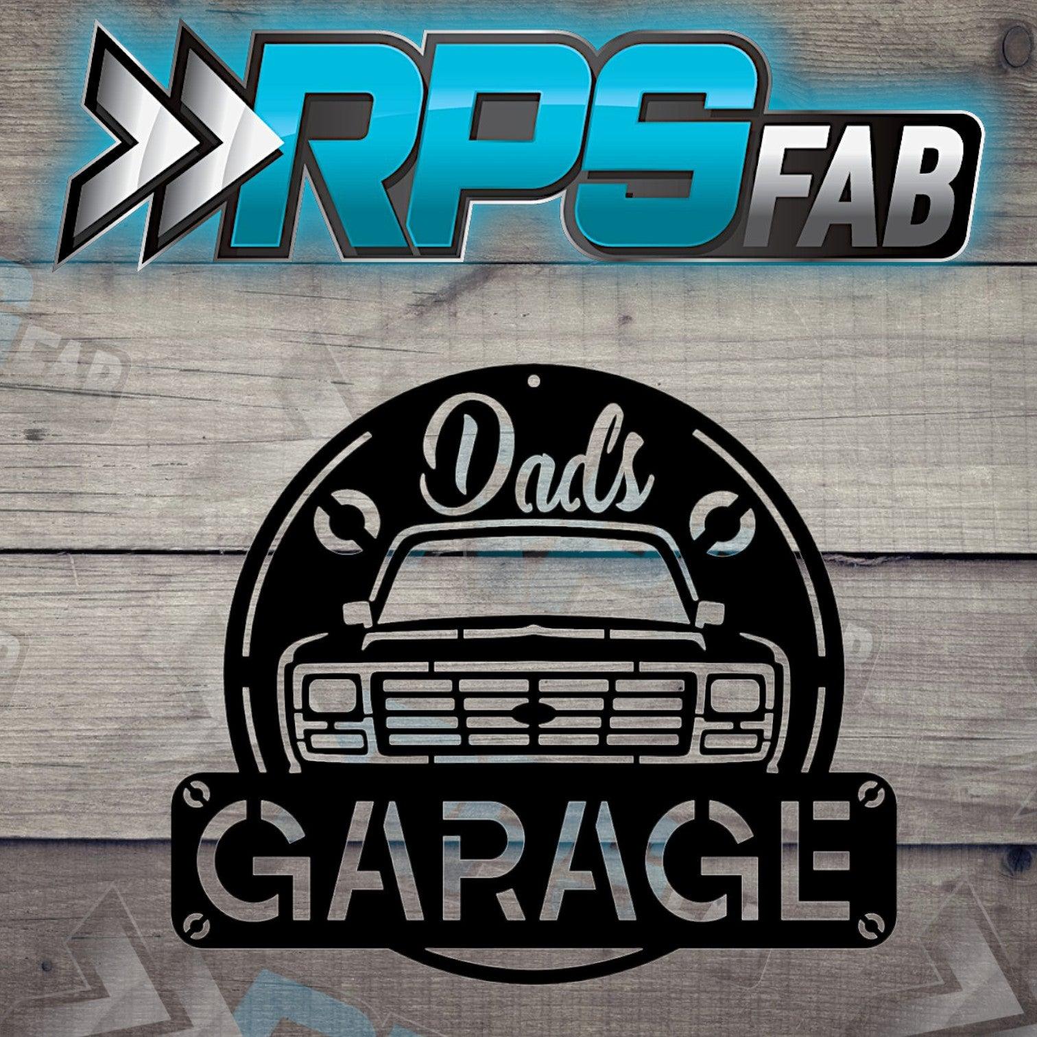 Dad's Garage Classic Car Metal Art Sign - RPS Fab