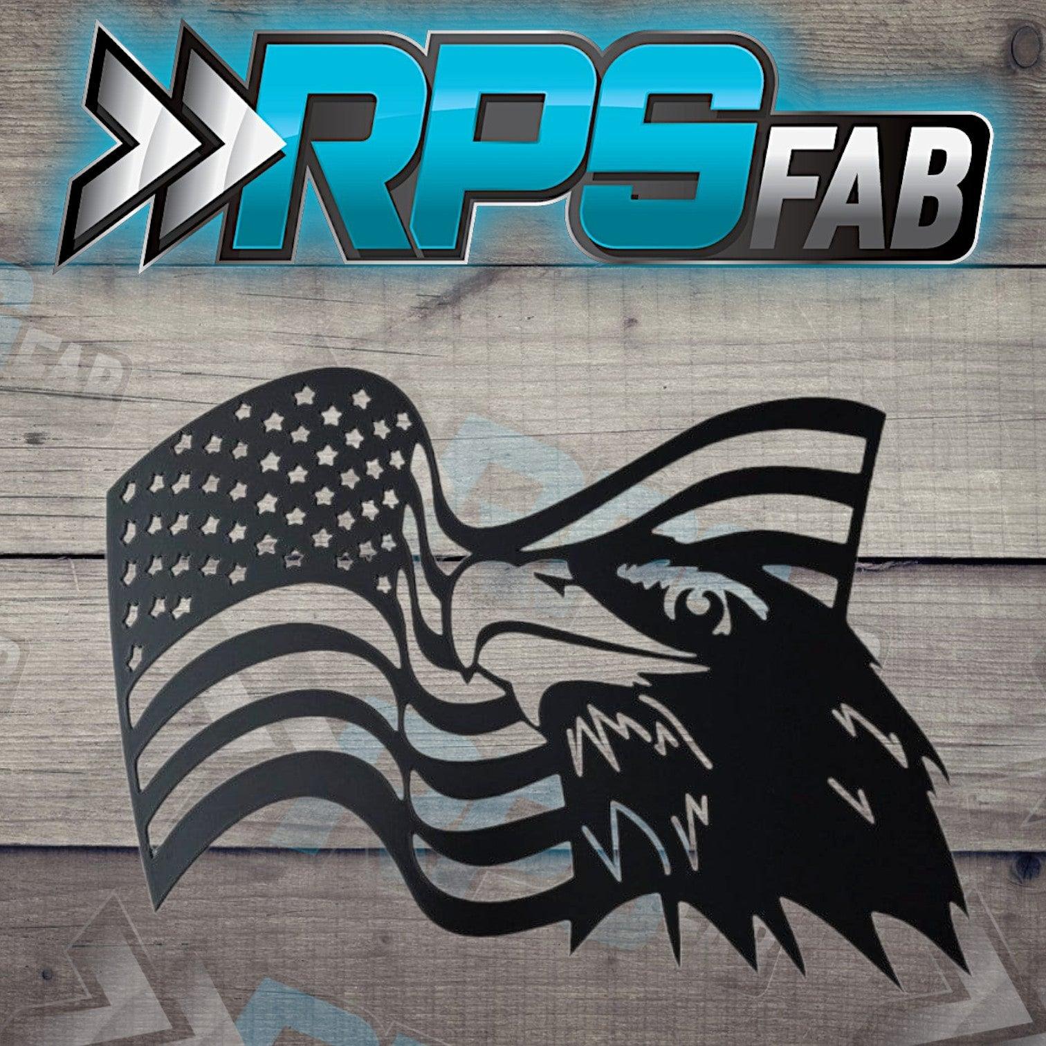 Eagle and American Flag Metal Art Sign - RPS Fab