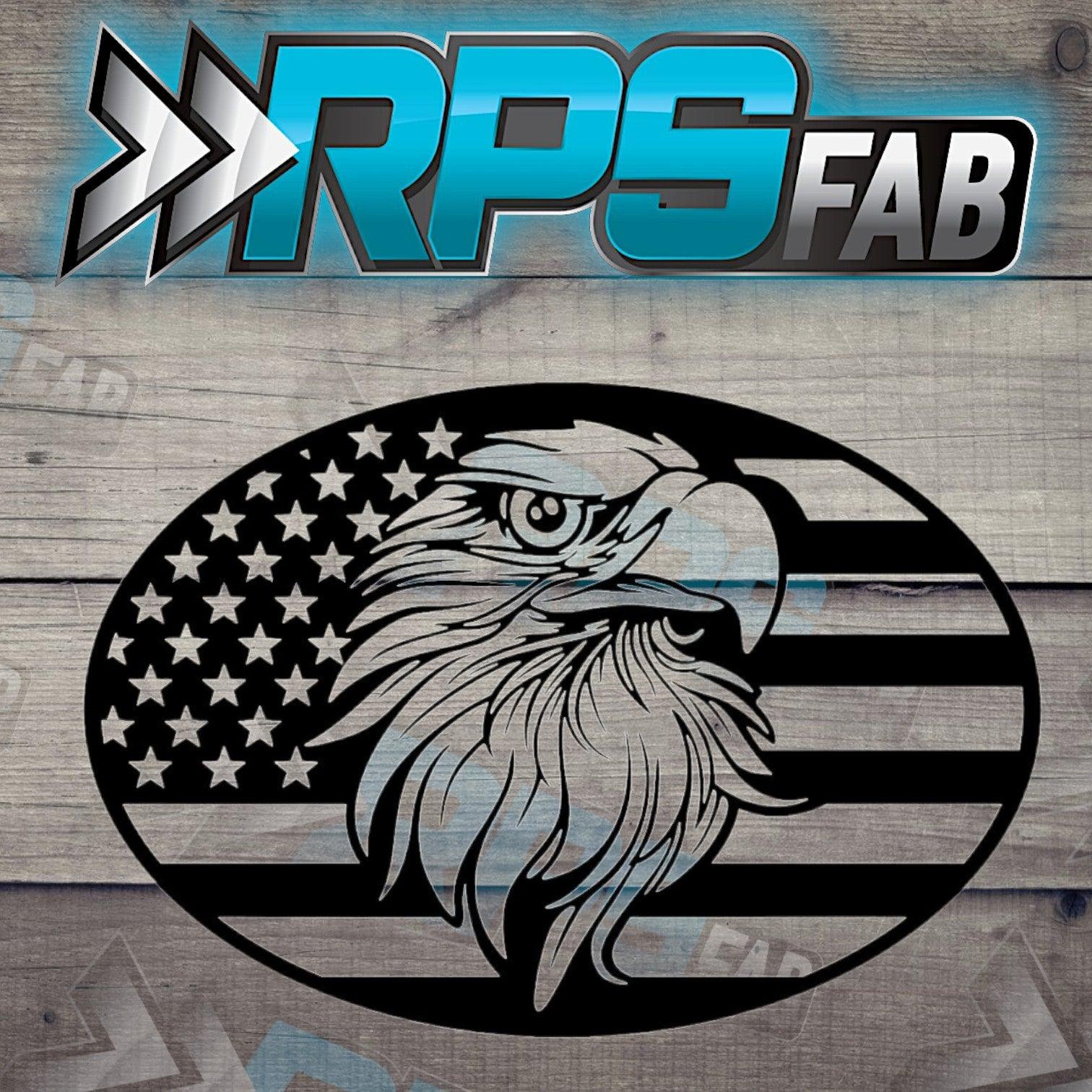 Eagle Map Flag Oval Sign - RPS Fab
