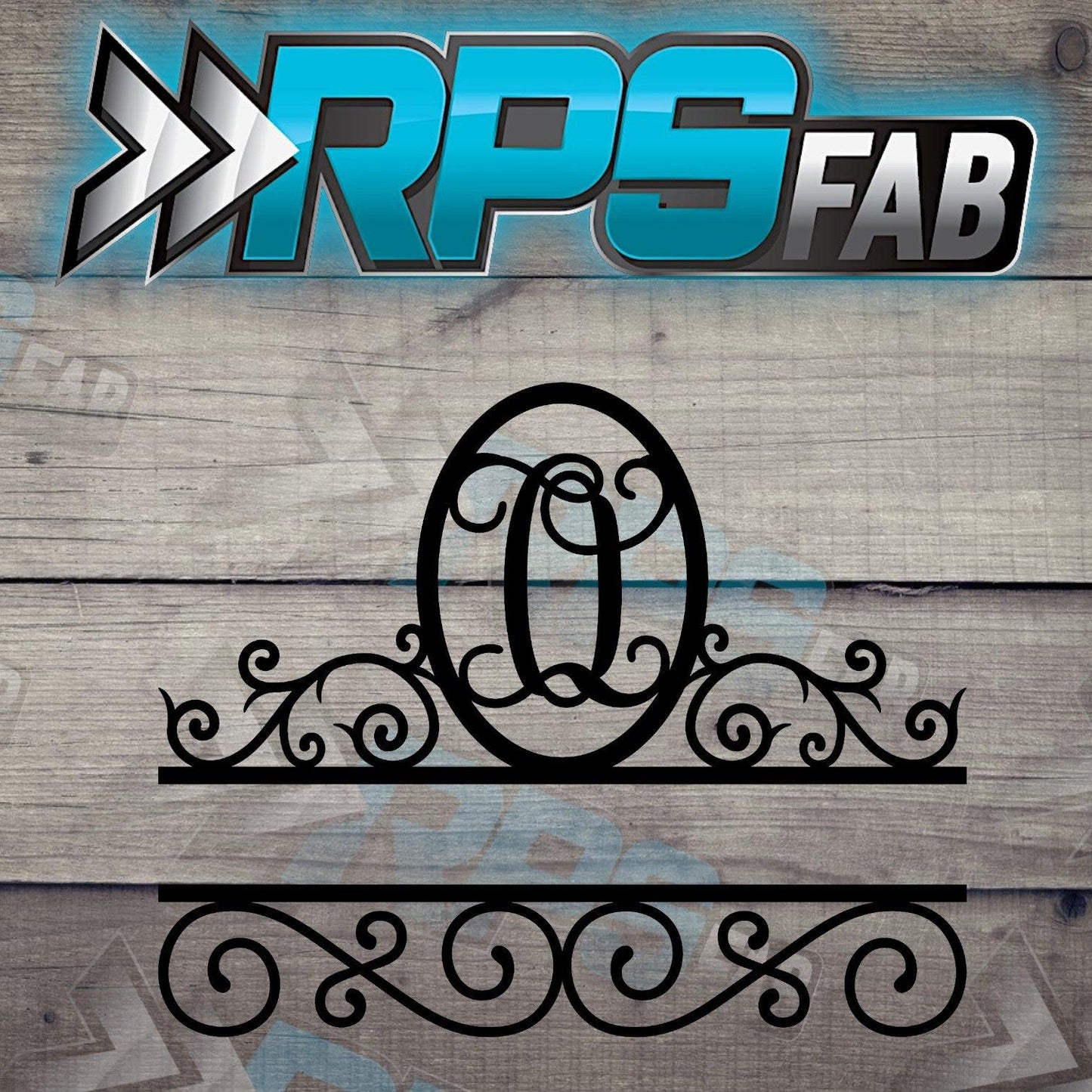 Elegant Split Scroll Monogram Metal Sign - RPS Fab