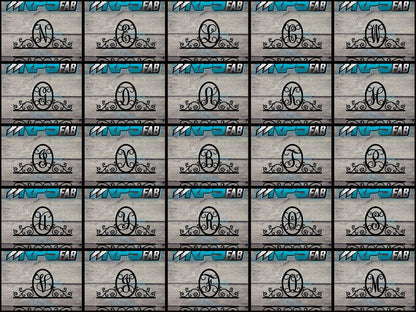 Elegant Split Scroll Monogram Metal Sign - RPS Fab