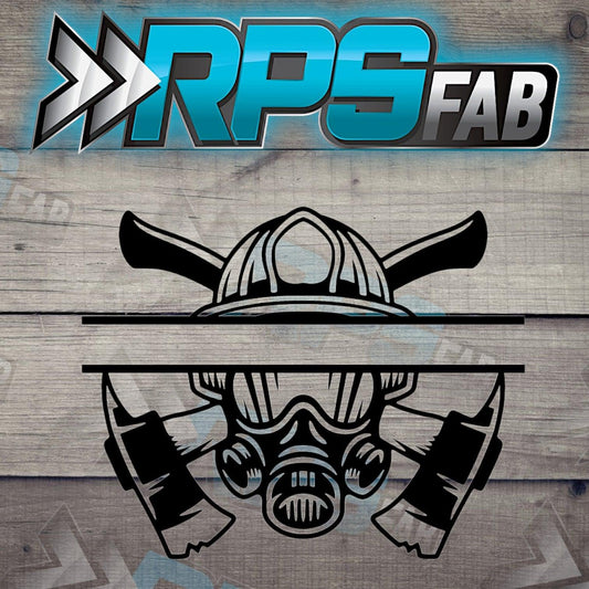 Firefighter Helmet Split Monogram Metal Sign - RPS Fab
