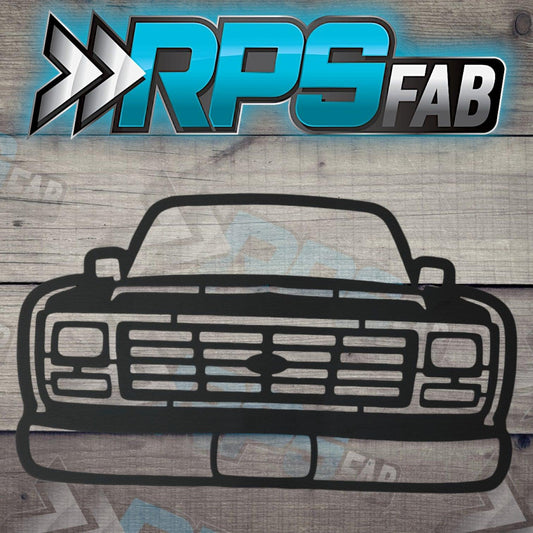 Iconic Ford Truck Front Silhouette: Laser-Cut Metal Art Sign - RPS Fab