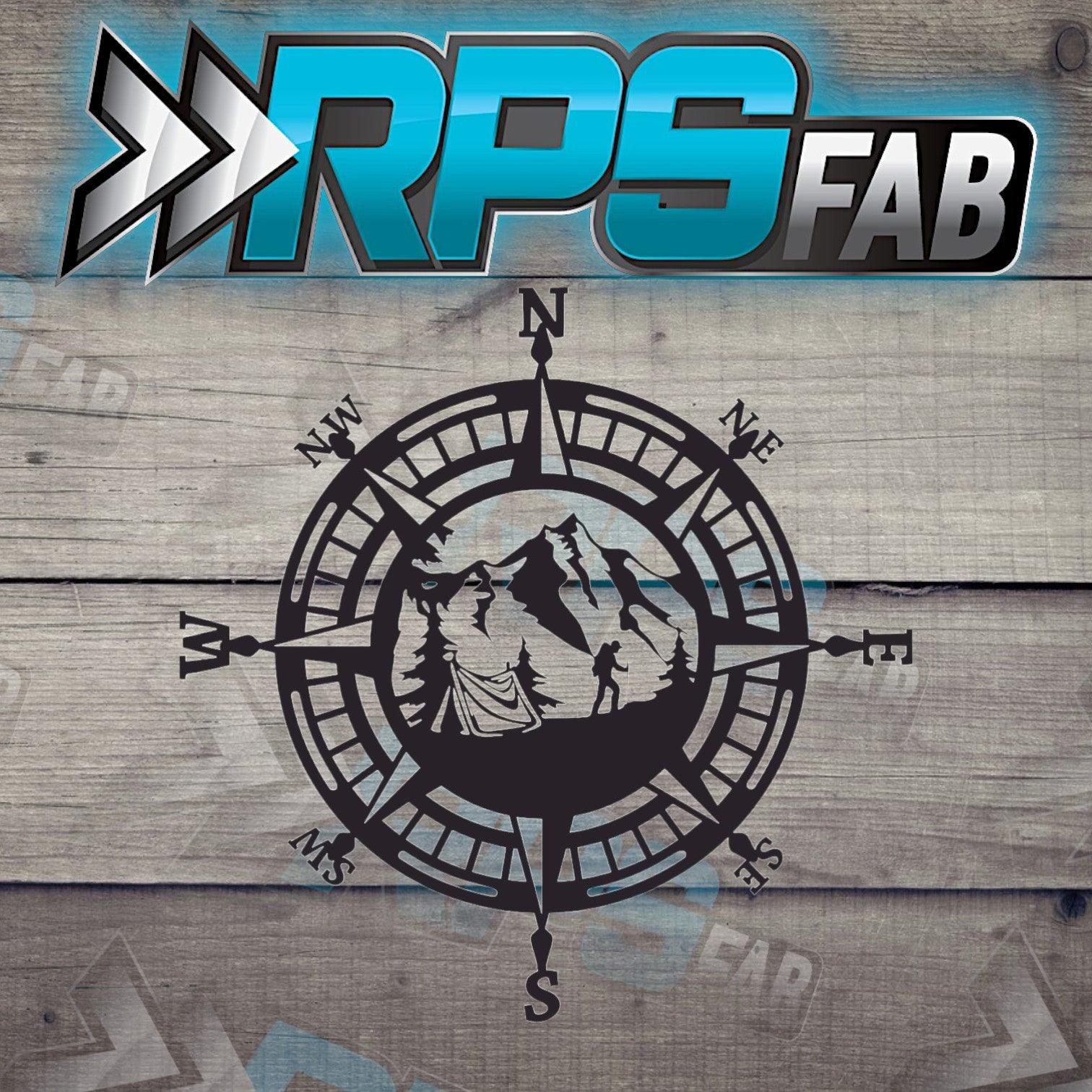 Mountain-Inspired Compass Metal Art Sign - RPS Fab