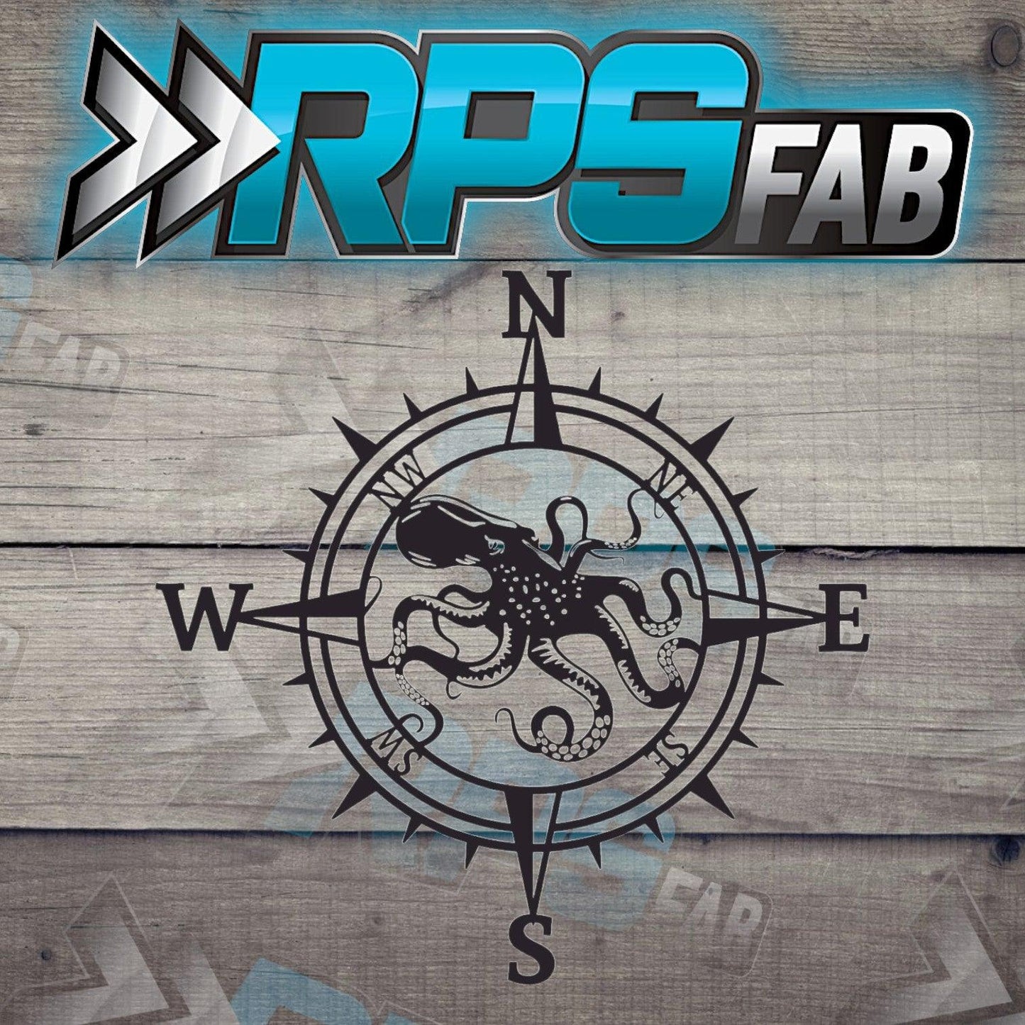 Octopuss-Inspired Compass Metal Art Sign - RPS Fab