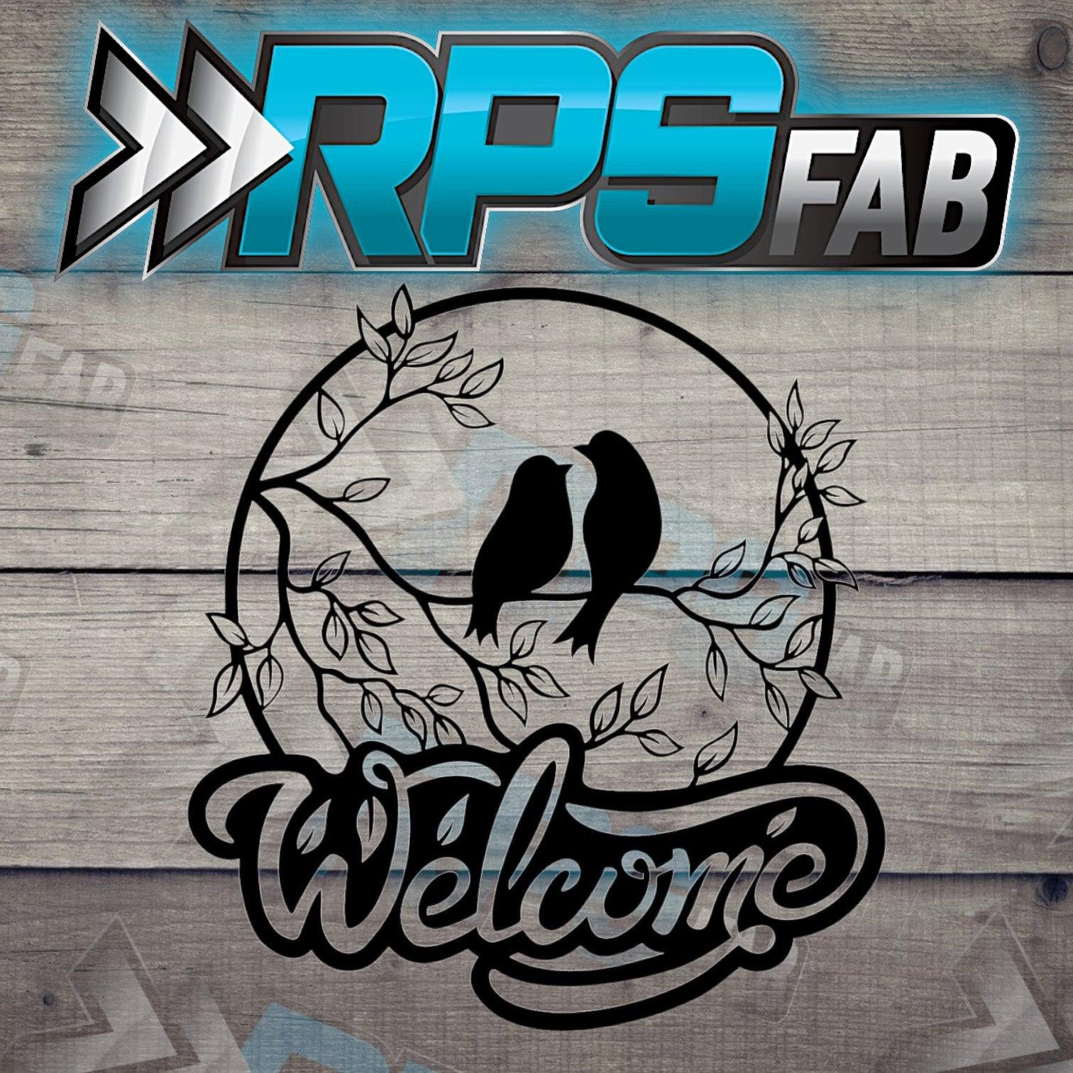 Peaceful Birds Welcome Metal Art Sign - RPS Fab