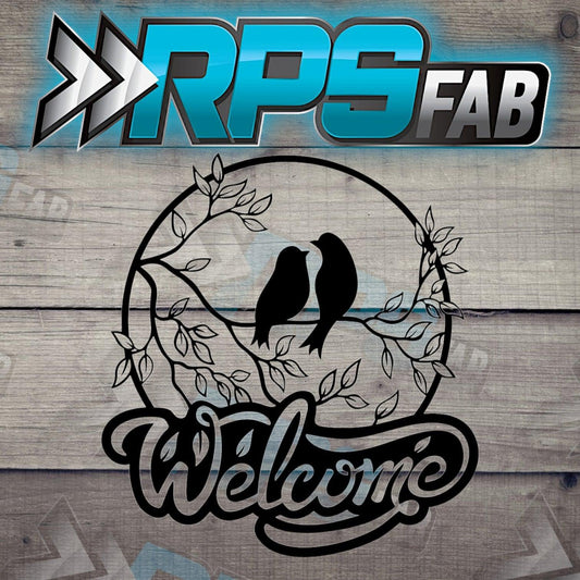 Peaceful Birds Welcome Metal Art Sign - RPS Fab