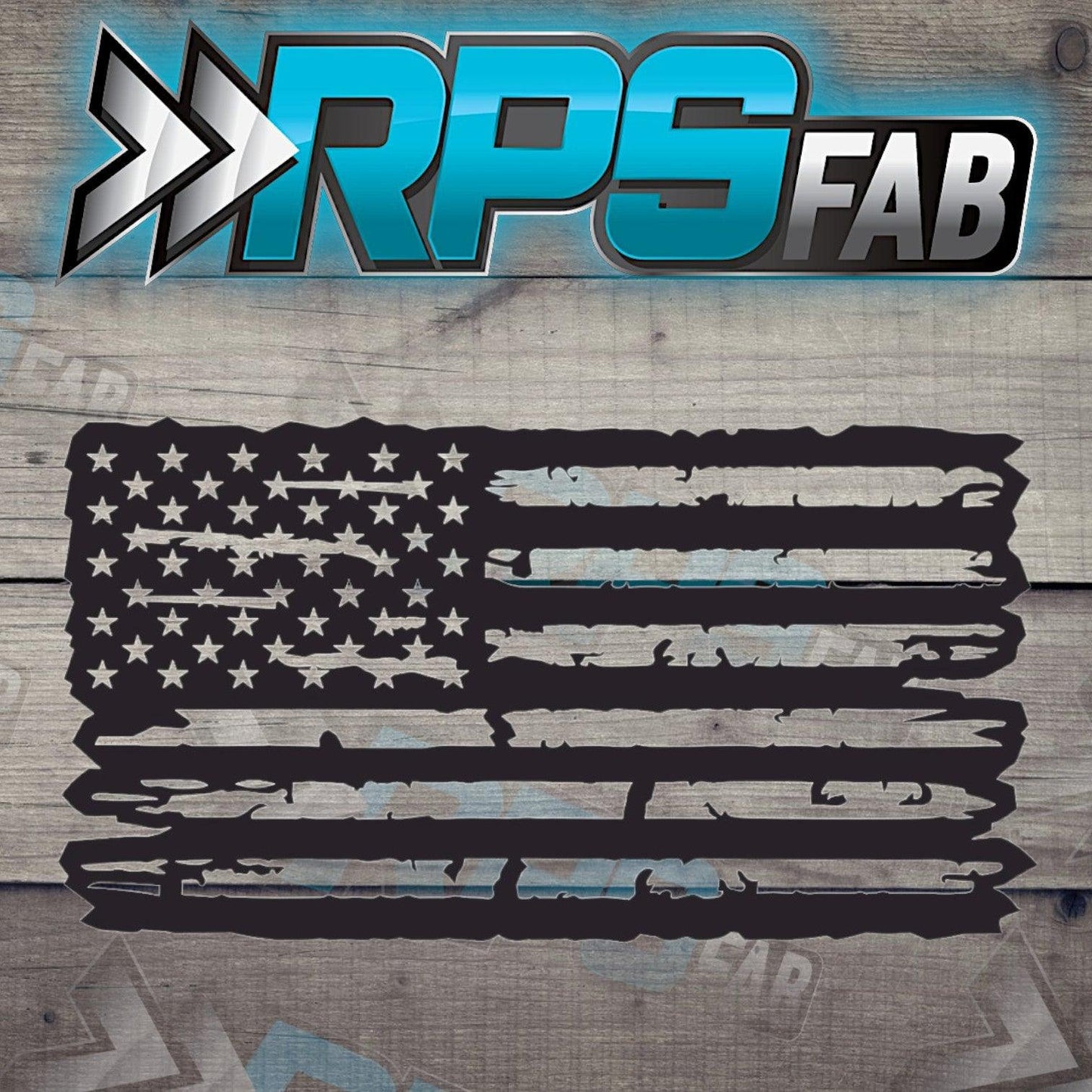 Rustic Wood Plank American Flag Metal Art Sign - RPS Fab