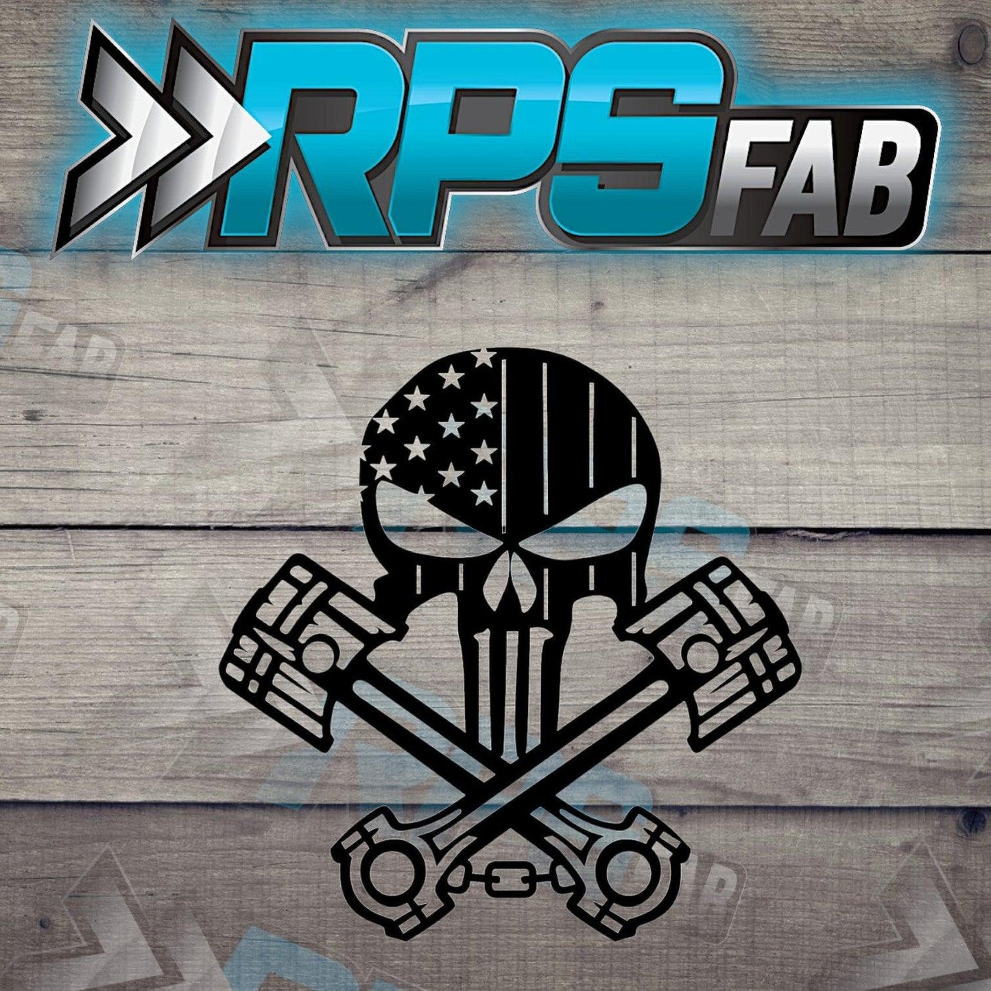 Skull and Crossed Pistons Metal Art Sign: 'Mechanic’s Pride' Edition - RPS Fab