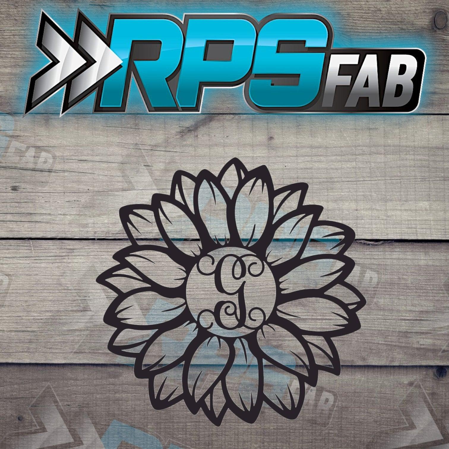 Sunflower Monogram Sign A-Z - RPS Fab