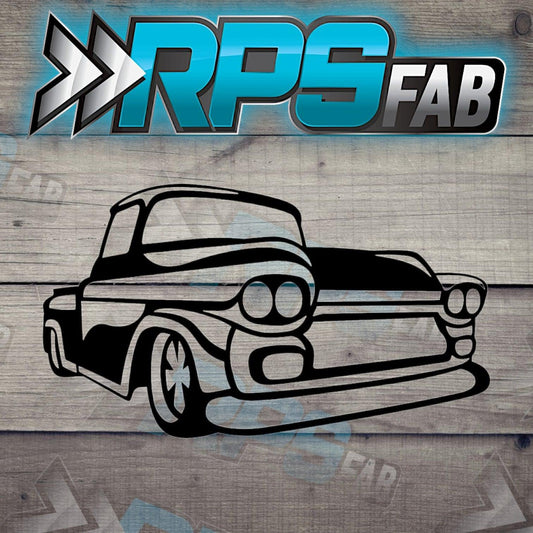 Truck 3 Silhouette: Laser-Cut Metal Art Sign - RPS Fab